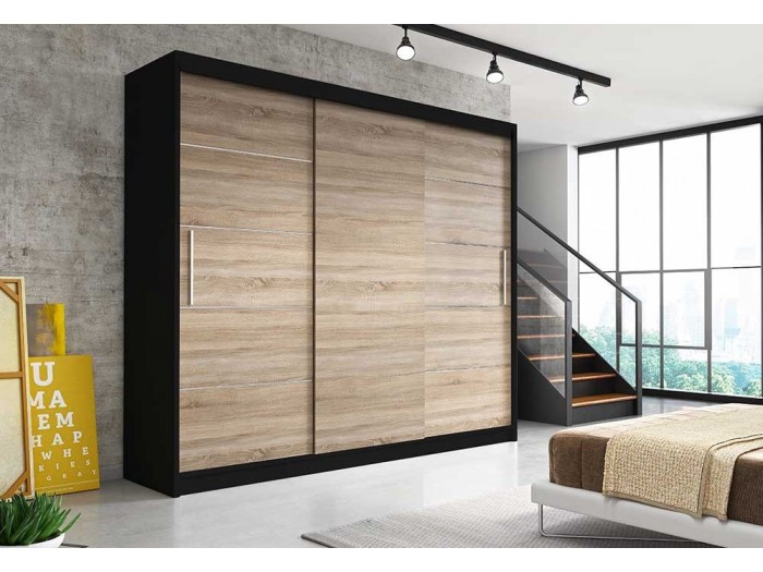 Гардероб ALBA (корпус черен/лице дъб сонома)